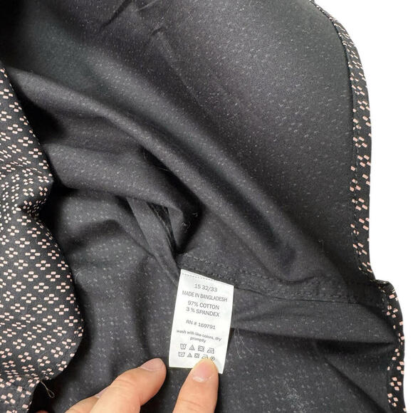 NWT Scotch & Soda Amsterdam Dress Shirt Sz 15 32/33 Geometric Brown/Pink $180 - Picture 8 of 11
